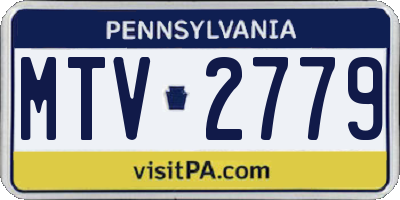 PA license plate MTV2779