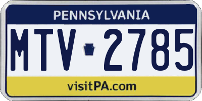 PA license plate MTV2785