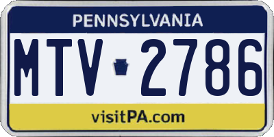 PA license plate MTV2786