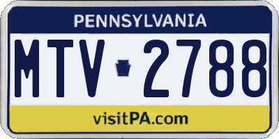 PA license plate MTV2788
