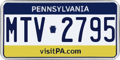 PA license plate MTV2795