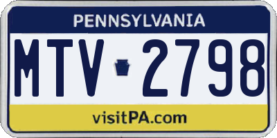 PA license plate MTV2798
