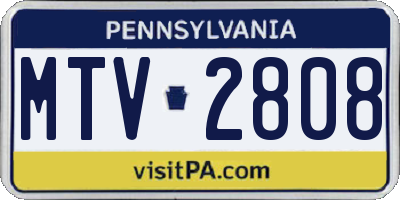 PA license plate MTV2808