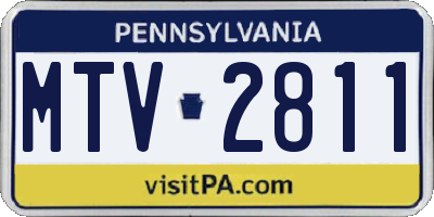 PA license plate MTV2811