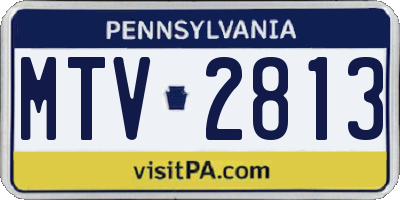 PA license plate MTV2813