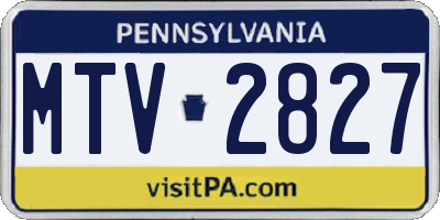 PA license plate MTV2827