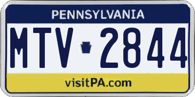 PA license plate MTV2844