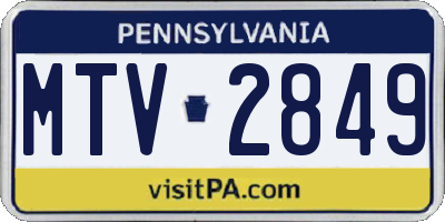 PA license plate MTV2849