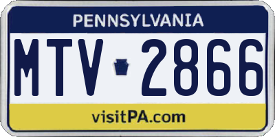 PA license plate MTV2866