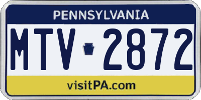 PA license plate MTV2872