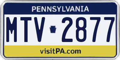 PA license plate MTV2877