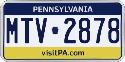PA license plate MTV2878