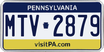 PA license plate MTV2879
