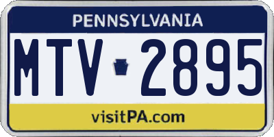 PA license plate MTV2895