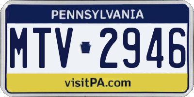 PA license plate MTV2946