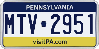 PA license plate MTV2951