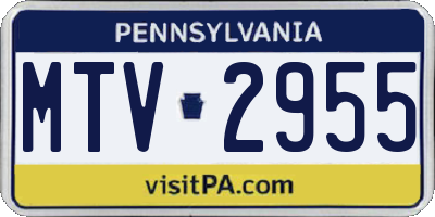 PA license plate MTV2955