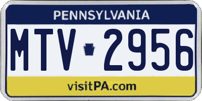 PA license plate MTV2956