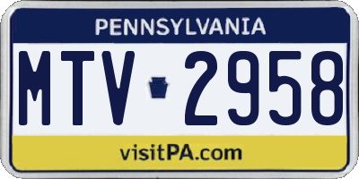PA license plate MTV2958