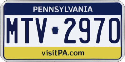 PA license plate MTV2970