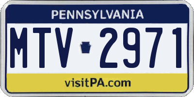 PA license plate MTV2971