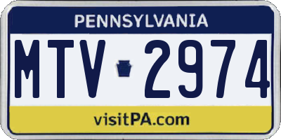 PA license plate MTV2974