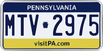 PA license plate MTV2975