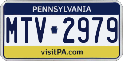 PA license plate MTV2979