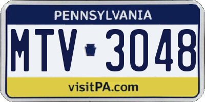 PA license plate MTV3048