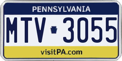 PA license plate MTV3055