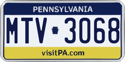 PA license plate MTV3068
