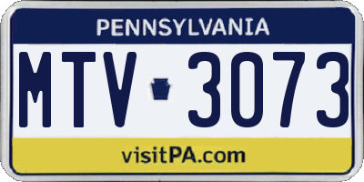 PA license plate MTV3073