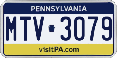 PA license plate MTV3079
