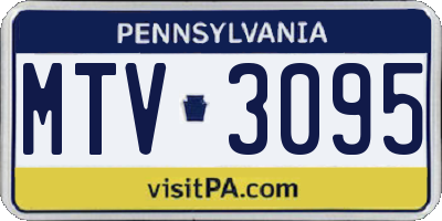 PA license plate MTV3095