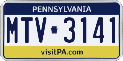 PA license plate MTV3141