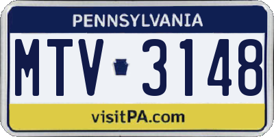 PA license plate MTV3148