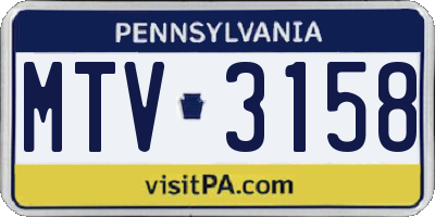 PA license plate MTV3158