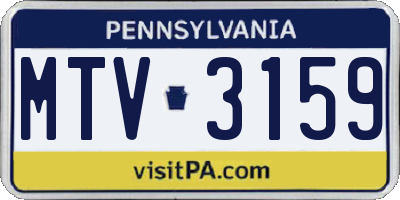 PA license plate MTV3159