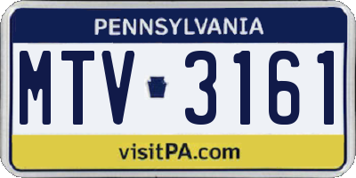 PA license plate MTV3161