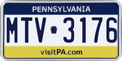 PA license plate MTV3176