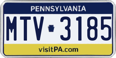 PA license plate MTV3185