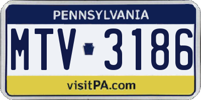 PA license plate MTV3186
