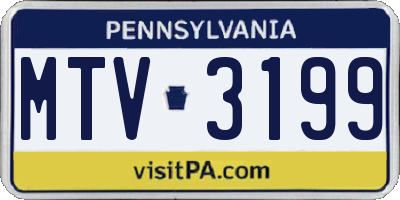 PA license plate MTV3199