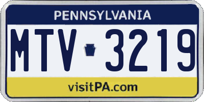 PA license plate MTV3219