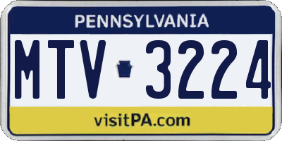PA license plate MTV3224