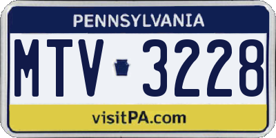 PA license plate MTV3228