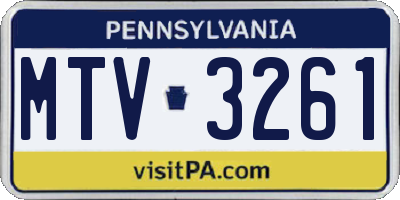 PA license plate MTV3261