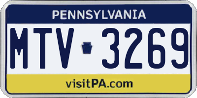 PA license plate MTV3269