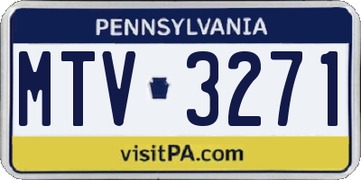 PA license plate MTV3271