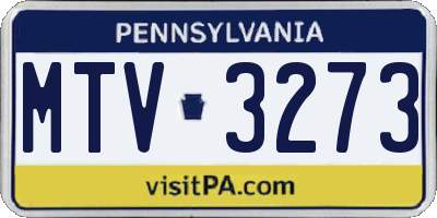 PA license plate MTV3273